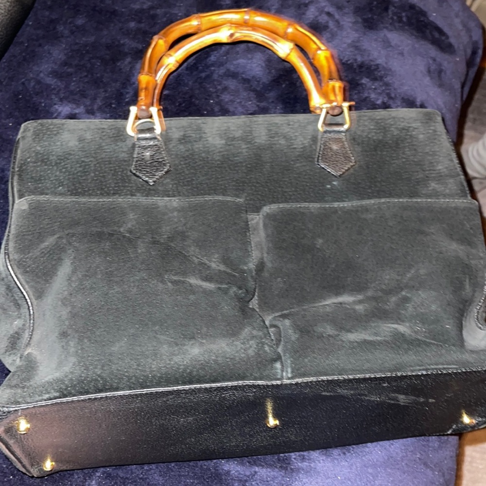 Vintage Gucci Bamboo Bag Briefcase Shoulder Handbag